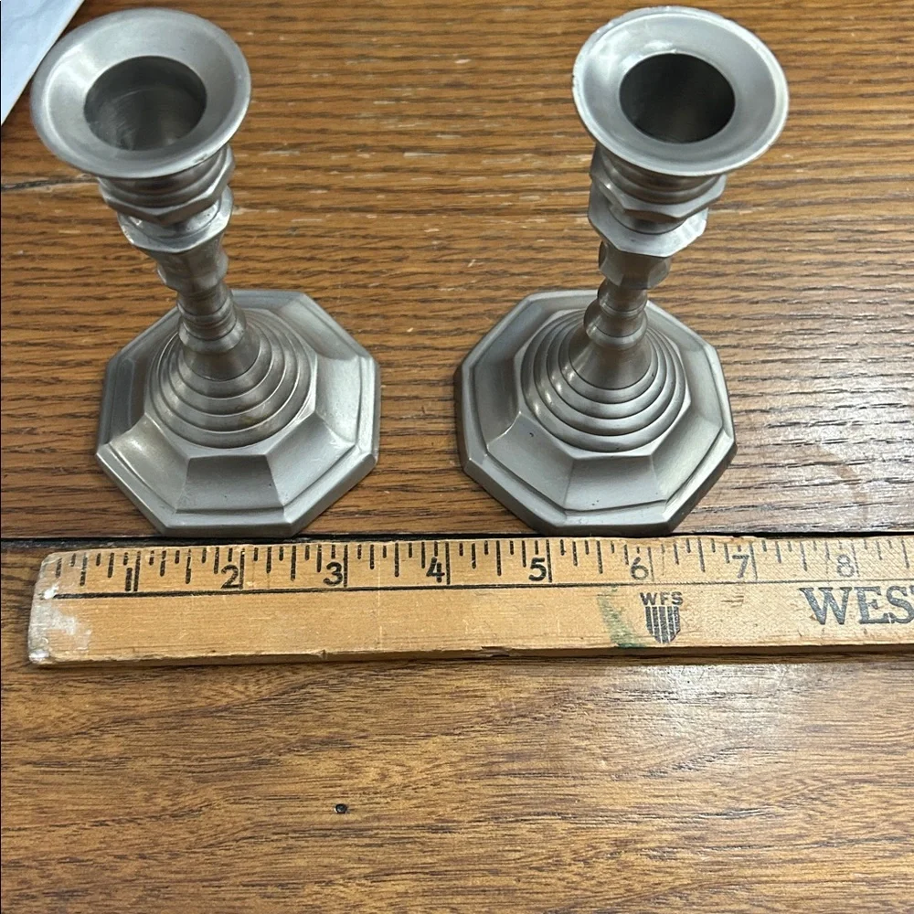 Restoration Hardware Pewter Silver Candle Holders